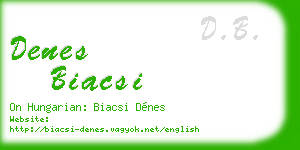 denes biacsi business card